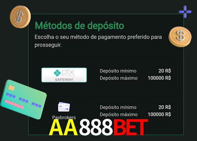 O cassino AA888Bet oferece uma grande variedade de métodos de pagamento